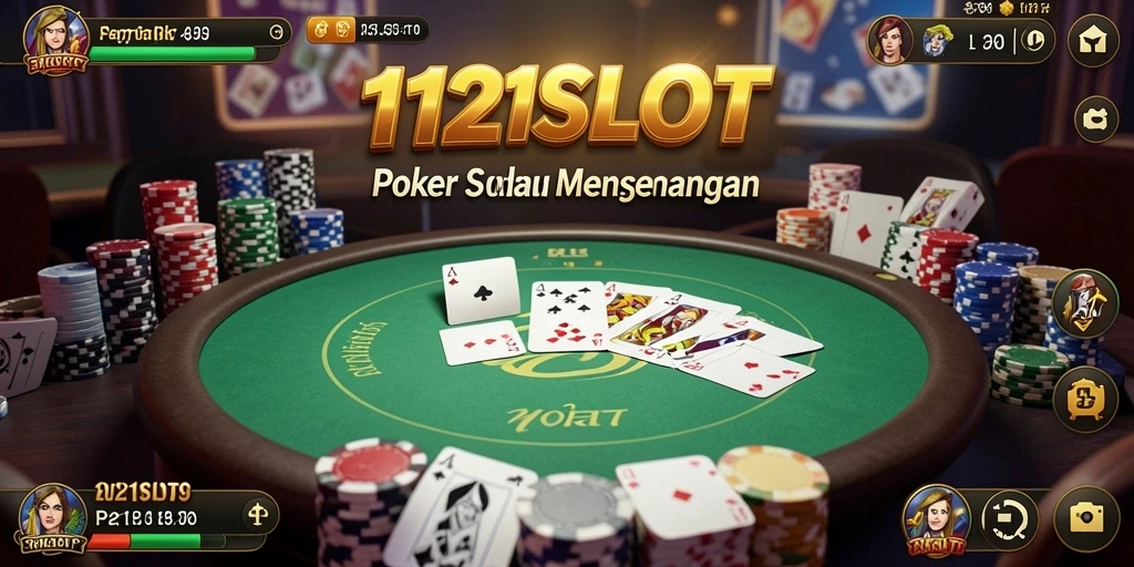 Tampilan menarik dari <strong>1121SLOT</strong>, menunjukkan gameplay Poker yang seru.