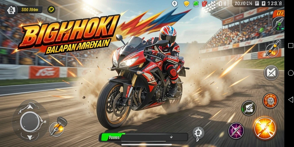 Tampilan balapan mendebarkan di BIGHOKI dengan motor kustom.
