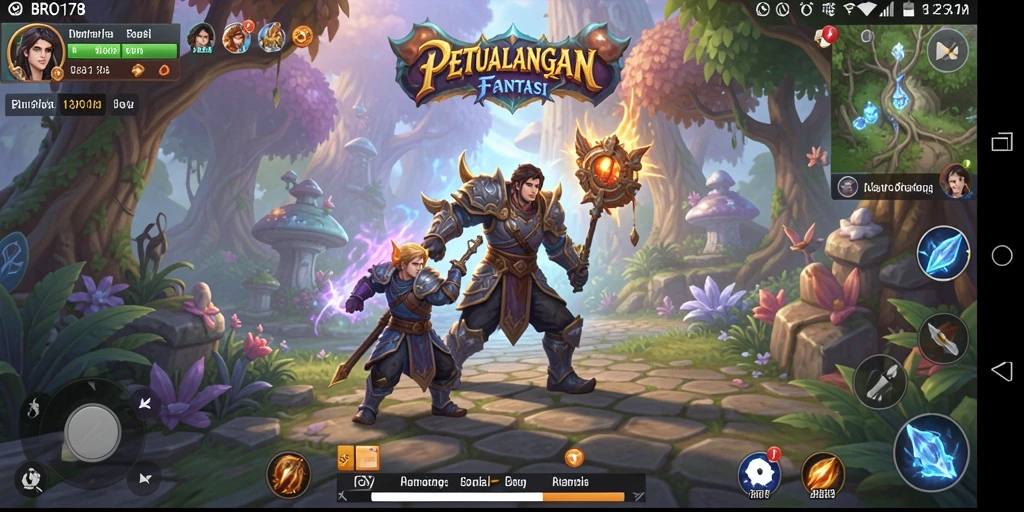 Tampilan gameplay BRO178 yang menampilkan aksi pertarungan seru dan dunia yang luas.