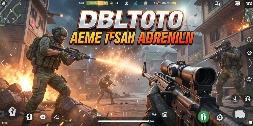 Screenshot menunjukkan aksi tembak-menembak yang seru dalam DBLTOTO.
