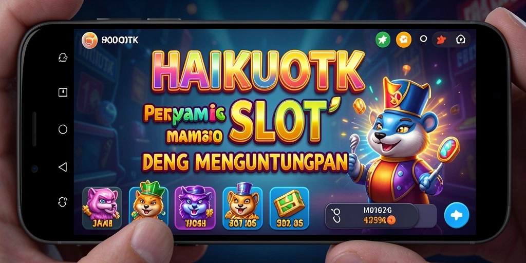 Screenshot gameplay HAIKUOTK menampilkan gulungan slot dengan simbol menarik.