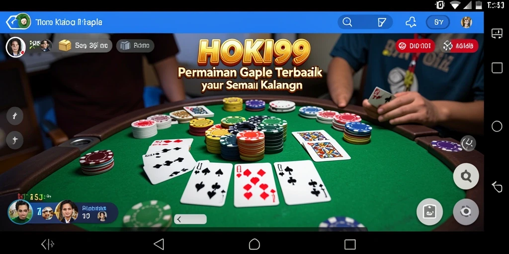 Tampilan gameplay seru dari HOKI99 yang menunjukkan permainan Gaple.