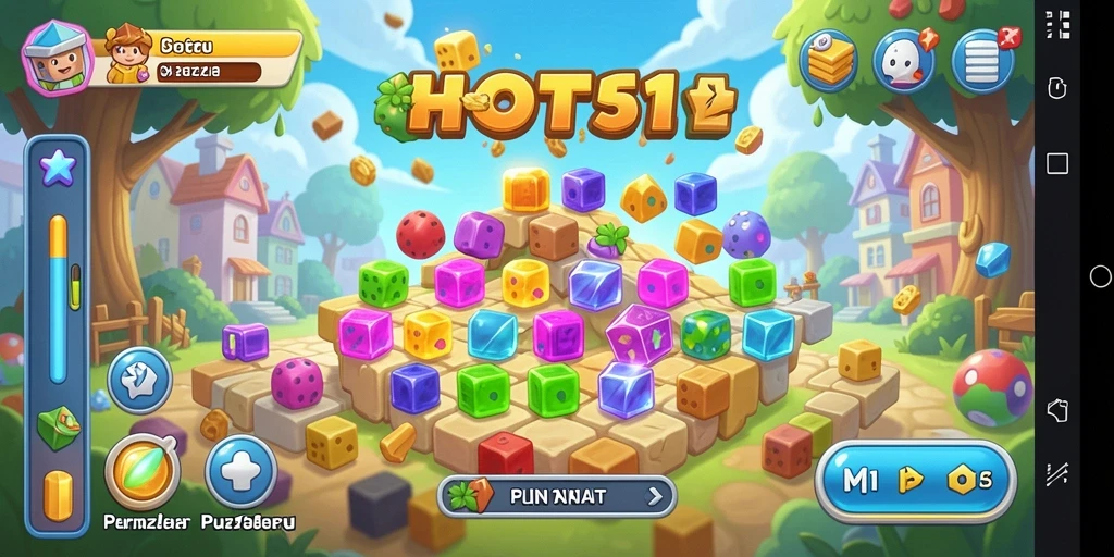 Tampilan menarik dari gameplay puzzle HOT51 yang seru.