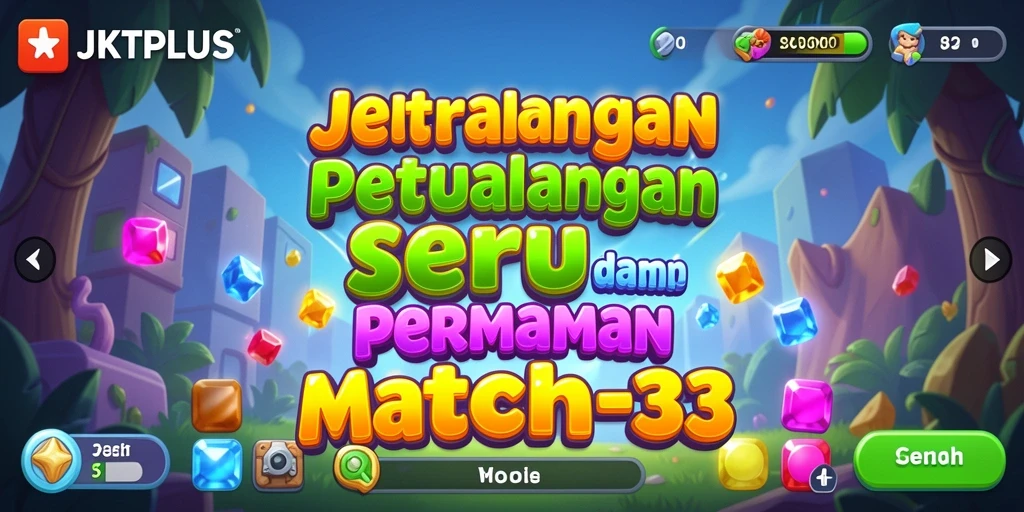 Tampilan gameplay seru dari JKTPLUS dengan tantangan Match-3.