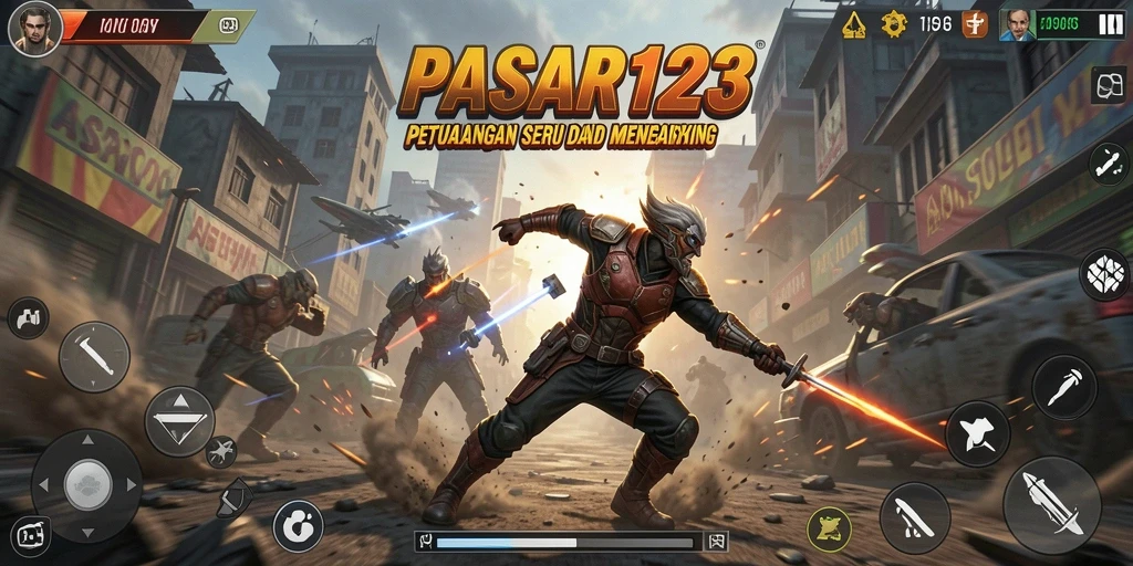 Tangkapan layar menunjukkan aksi mendebarkan dalam PASAR123.