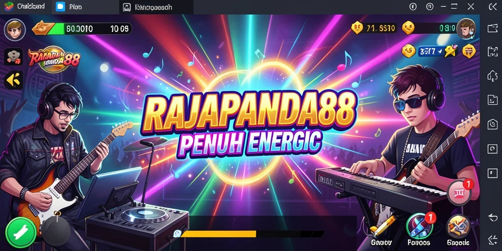 Tampilan gameplay menarik di RAJAPANDA88 dengan banyak lagu.
