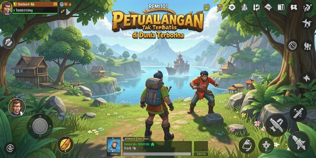 Tampilan gameplay epic dari REMI101 di dunia terbuka.