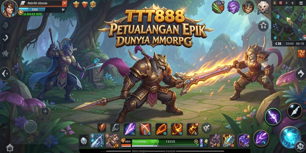 Screenshot TTT888 menampilkan aksi seru dalam pertempuran MMORPG.